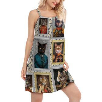 Cat Noble Aristocrat Basic - Women's Sleeveless Cami Dress | Newhawaiianshirts DE