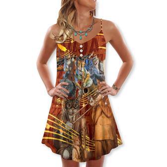 Cat To Be A Jazz - V-Neck Sleeveless Cami Dress | Newhawaiianshirts CA