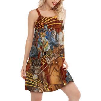 Cat To Be A Jazz - Women's Sleeveless Cami Dress | Newhawaiianshirts DE