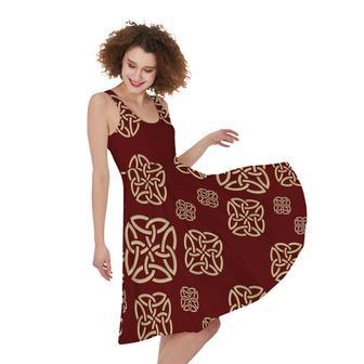 Celtic Knot Symbol Pattern Print Sleeveless Knee Length Dress | Newhawaiianshirts AU