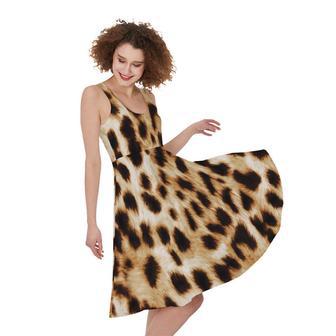 Cheetah Print Sleeveless Knee Length Dress | Newhawaiianshirts DE