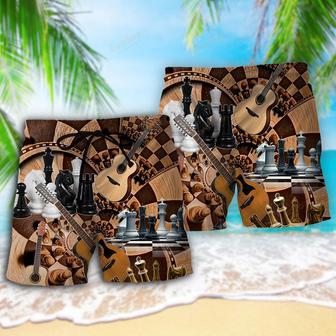 Chess I Like Chess And Guitars Beach Short | Newhawaiianshirts