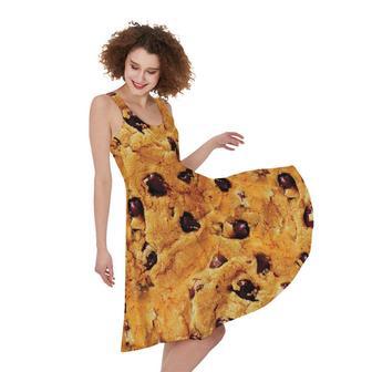 Chocolate Chip Cookie Print Sleeveless Knee Length Dress | Newhawaiianshirts UK