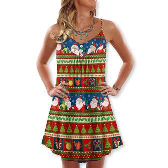 Christmas Santa Claus Happy Xmas - V-Neck Sleeveless Cami Dress | Newhawaiianshirts DE