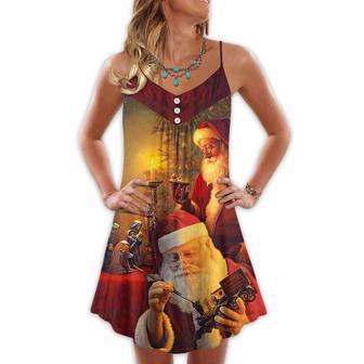 Christmas Santa Claus The Spirit Of Christmas Art Style - V-Neck Sleeveless Cami Dress | Newhawaiianshirts UK