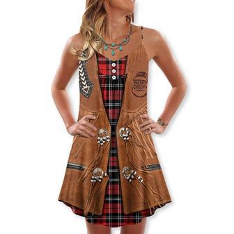 Christmas Santa Cowboy Vintage Style - V-Neck Sleeveless Cami Dress | Newhawaiianshirts DE