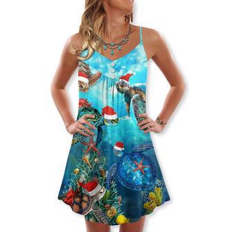 Christmas Turtle Love Xmas And Ocean - V-Neck Sleeveless Cami Dress | Newhawaiianshirts