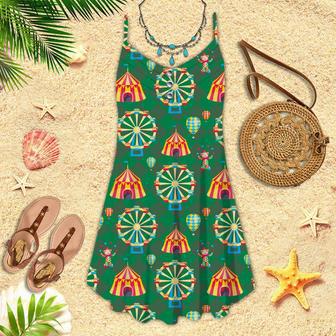 Circus Mysteries With Amazing Tent Spaghetti Strap Summer Dress | Newhawaiianshirts UK