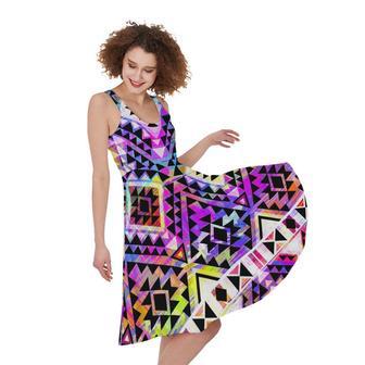 Colorful Aztec Pattern Print Sleeveless Knee Length Dress | Newhawaiianshirts AU