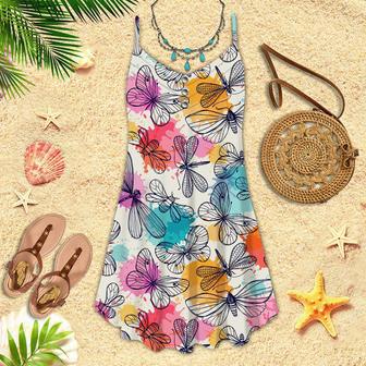 Colorful Butterflies Aloha Spaghetti Strap Summer Dress | Newhawaiianshirts AU