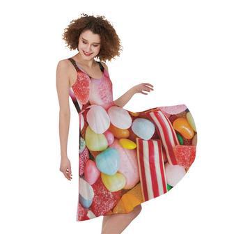 Colorful Candy And Jelly Print Sleeveless Knee Length Dress | Newhawaiianshirts DE