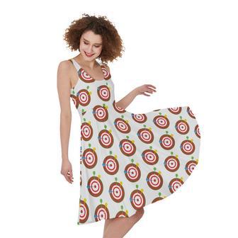 Colorful Darts And Dartboard Print Sleeveless Knee Length Dress | Newhawaiianshirts AU