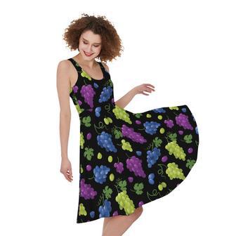 Colorful Grapes Pattern Print Sleeveless Knee Length Dress | Newhawaiianshirts AU