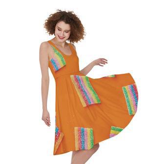 Colorful Gummy Print Sleeveless Knee Length Dress | Newhawaiianshirts