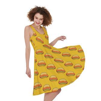 Colorful Hot Dog Pattern Print Sleeveless Knee Length Dress | Newhawaiianshirts UK