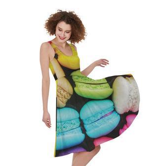 Colorful Macarons Print Sleeveless Knee Length Dress | Newhawaiianshirts AU