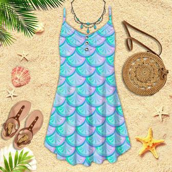 Colorful Mermaid Scales Spaghetti Strap Summer Dress | Newhawaiianshirts UK