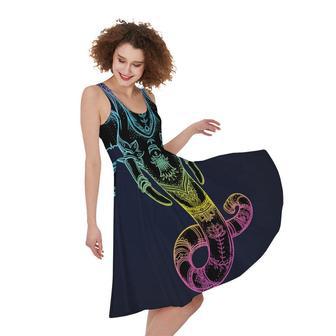 Colorful Spiritual Elephant Print Sleeveless Knee Length Dress | Newhawaiianshirts UK