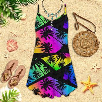 Colorful Tropical Spaghetti Strap Summer Dress | Newhawaiianshirts DE