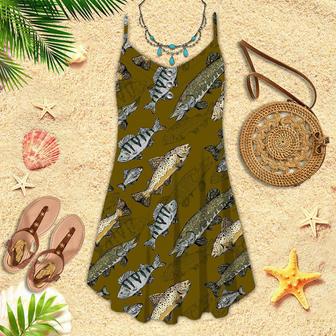 Cool Trout Fishing Spaghetti Strap Summer Dress | Newhawaiianshirts DE