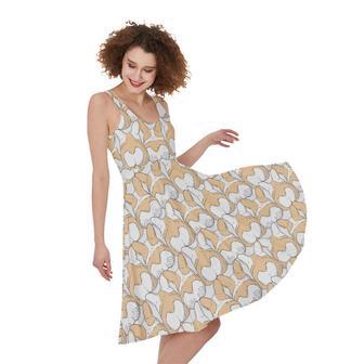 Corgi Butt Pattern Print Sleeveless Knee Length Dress | Newhawaiianshirts