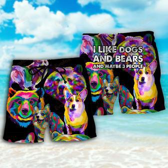 Corgi Dog I Like Dogs And Bears Beach Short | Newhawaiianshirts AU