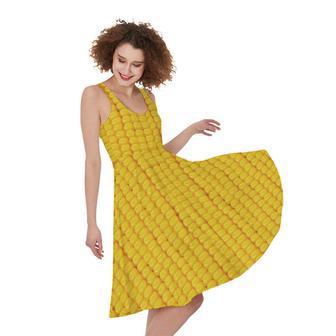 Corn Print Sleeveless Knee Length Dress | Newhawaiianshirts UK