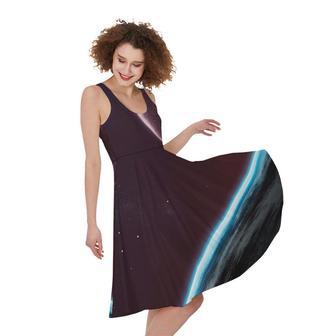 Cosmic Space Print Sleeveless Knee Length Dress | Newhawaiianshirts AU