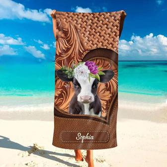 Cow Breeds Love Design Custom Name Beach Towels Farm Lovers Gift | Newhawaiianshirts CA