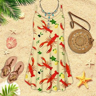 Crawfish Crew Lemon Spaghetti Strap Summer Dress | Newhawaiianshirts