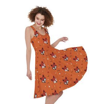 Cute Fox Pattern Print Sleeveless Knee Length Dress | Newhawaiianshirts