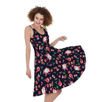 Cute Merry Christmas Pattern Print Sleeveless Knee Length Dress | Newhawaiianshirts AU