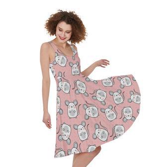 Cute Rat Pattern Print Sleeveless Knee Length Dress | Newhawaiianshirts CA