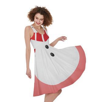 Cute Snowman Print Sleeveless Knee Length Dress | Newhawaiianshirts CA