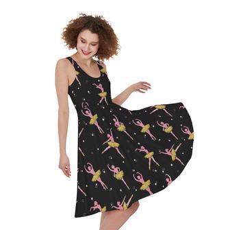 Dancing Ballet Pattern Print Sleeveless Knee Length Dress | Newhawaiianshirts CA