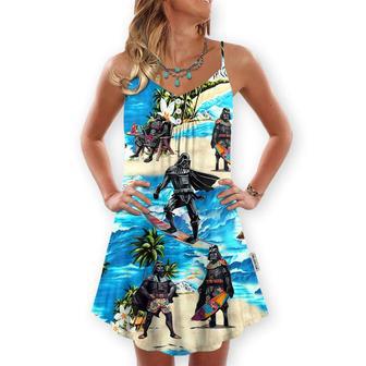 Darth Vader Star Wars Surfing - V-Neck Sleeveless Cami Dress | Newhawaiianshirts CA