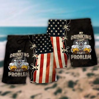 Darts Independence Day My Drinking Team Beach Short | Newhawaiianshirts AU