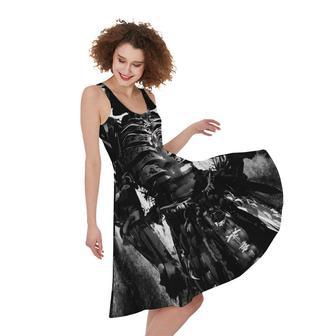 Demon Samurai Print Sleeveless Knee Length Dress | Newhawaiianshirts AU