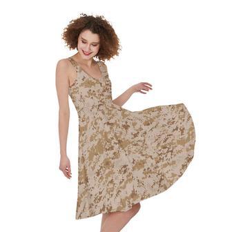 Desert Digital Camo Pattern Print Sleeveless Knee Length Dress | Newhawaiianshirts UK