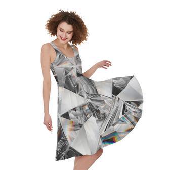 Diamond Artwork Print Sleeveless Knee Length Dress | Newhawaiianshirts CA