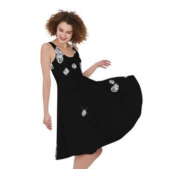 Diamond Gems Print Sleeveless Knee Length Dress | Newhawaiianshirts CA