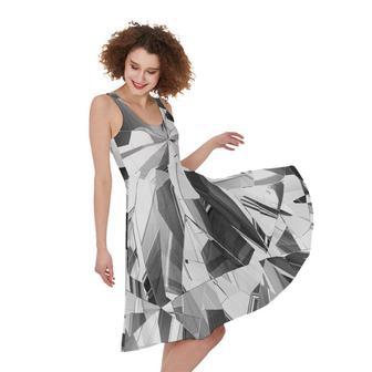 Diamond Print Sleeveless Knee Length Dress | Newhawaiianshirts DE