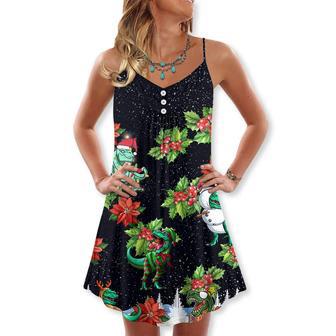 Dinosaur Funny Merry Christmas - V-Neck Sleeveless Cami Dress | Newhawaiianshirts DE