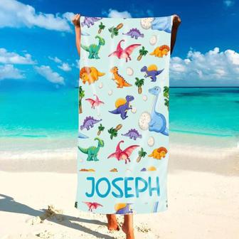 Dinosaurus Print Kids Personalized Beach Towels Cute Animal Design | Newhawaiianshirts UK