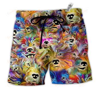 Dog Painting In My Memory Beach Short | Newhawaiianshirts UK