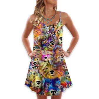 Dog Painting In My Memory - V-Neck Sleeveless Cami Dress | Newhawaiianshirts DE