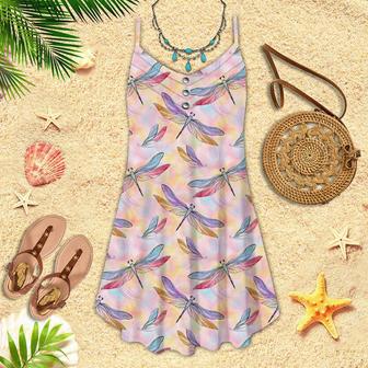 Dragonfly Aesthetic Spaghetti Strap Summer Dress | Newhawaiianshirts DE