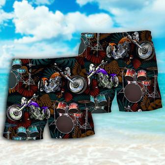 Drum I Like Drums And Motorcycles Beach Short | Newhawaiianshirts DE