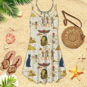 Egyptian Gods Spaghetti Strap Summer Dress | Newhawaiianshirts DE