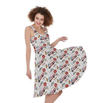 EMS Paramedic Pattern Print Sleeveless Knee Length Dress | Newhawaiianshirts UK